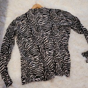 Alfred sung animal print cardigan zebra